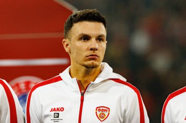 Jani Atanasov, 2026 Dünya Kupası Avrupa ön eleme maçında Belçika ve Kuzey Makedonya milli takımları arasında görüldü (Maciej Rogowski / Ball Raw Images)