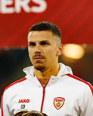 Andrej Stojchevski, 2026 Dünya Kupası Avrupa ön eleme maçında Belçika ve Kuzey Makedonya milli takımları arasında görüldü (Maciej Rogowski / Ball Raw Images)