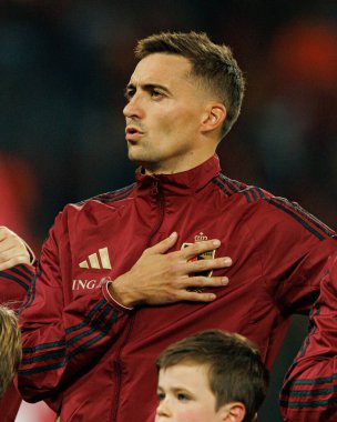 Timothy Castagne, Belçika ve Kuzey Makedonya milli takımları arasında oynanan Dünya Kupası 2026 Avrupa ön eleme maçında görüldü (Maciej Rogowski / Ball Raw Images)