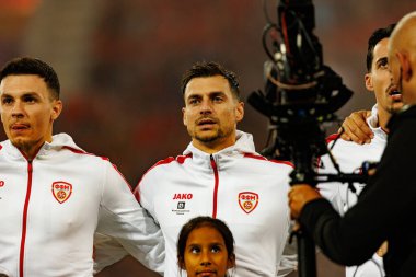 Jani Atanasov ve Stefan Askovski, 2026 Dünya Kupası Avrupa ön eleme maçında Belçika ve Kuzey Makedonya milli takımları arasında görüldü (Maciej Rogowski / Ball Raw Images)