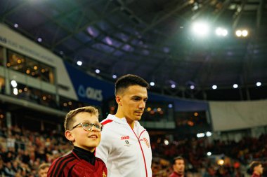 Tihomir Kostadinov, 2026 Dünya Kupası Avrupa ön eleme maçında Belçika ve Kuzey Makedonya milli takımları arasında görüldü (Maciej Rogowski / Ball Raw Images)