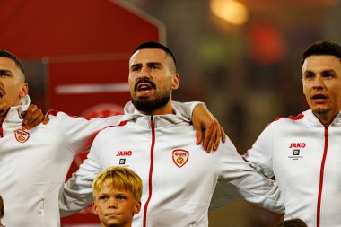 Dünya Kupası 2026 Avrupa ön eleme maçında Belçika ve Kuzey Makedonya milli takımları arasında görülen Gjoko Zajkov (Maciej Rogowski / Ball Raw Images)