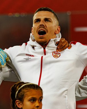 Andrej Stojchevski, 2026 Dünya Kupası Avrupa ön eleme maçında Belçika ve Kuzey Makedonya milli takımları arasında görüldü (Maciej Rogowski / Ball Raw Images)