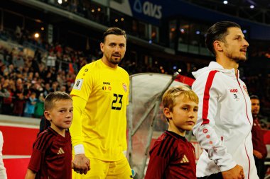 Dünya Kupası 2026 Avrupa ön eleme maçında Belçika ve Kuzey Makedonya milli takımları arasında görülen Dimitrievski 'yi çaldı (Maciej Rogowski / Ball Raw Images)