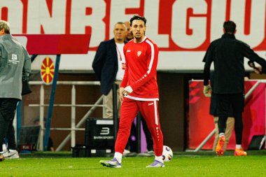 Dünya Kupası 2026 Avrupa ön eleme maçında Belçika ve Kuzey Makedonya milli takımları arasında Darko Churlinov görüldü (Maciej Rogowski / Ball Raw Images)