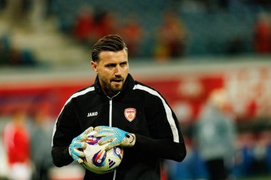 Dünya Kupası 2026 Avrupa ön eleme maçında Belçika ve Kuzey Makedonya milli takımları arasında görülen Dimitrievski 'yi çaldı (Maciej Rogowski / Ball Raw Images)