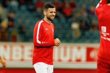 Dünya Kupası 2026 Avrupa ön eleme maçında Belçika ve Kuzey Makedonya milli takımları arasında görülen Isnik Alimi (Maciej Rogowski / Ball Raw Images))