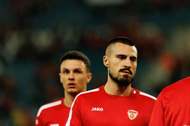 Dünya Kupası 2026 Avrupa ön eleme maçında Belçika ve Kuzey Makedonya milli takımları arasında görülen Gjoko Zajkov (Maciej Rogowski / Ball Raw Images)
