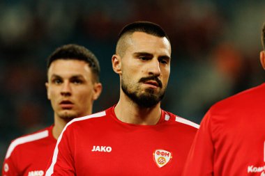 Dünya Kupası 2026 Avrupa ön eleme maçında Belçika ve Kuzey Makedonya milli takımları arasında görülen Gjoko Zajkov (Maciej Rogowski / Ball Raw Images)