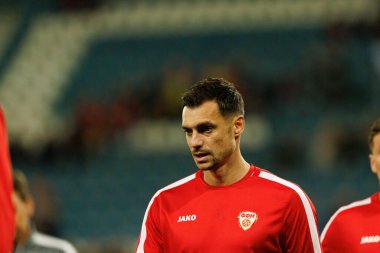 Stefan Askovski, 2026 Dünya Kupası Avrupa ön eleme maçında Belçika ve Kuzey Makedonya milli takımları arasında görüldü (Maciej Rogowski / Ball Raw Images)