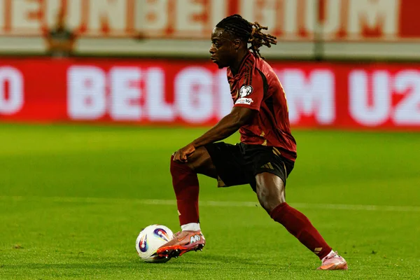 Jeremy Doku, Belçika ve Kuzey Makedonya milli takımları arasında oynanan 2026 Dünya Kupası ön eleme maçında görüldü (Maciej Rogowski / Ball Raw Images)