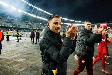 Matty Cash, 2026 Dünya Kupası 'nda Litvanya ve Polonya milli takımları arasında oynanan Avrupa Ön eleme maçında görüldü (Maciej Rogowski / Ball Raw Images)