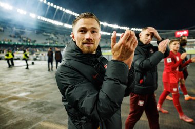 Matty Cash, 2026 Dünya Kupası 'nda Litvanya ve Polonya milli takımları arasında oynanan Avrupa Ön eleme maçında görüldü (Maciej Rogowski / Ball Raw Images)