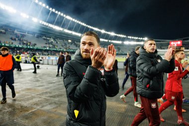 Matty Cash, 2026 Dünya Kupası 'nda Litvanya ve Polonya milli takımları arasında oynanan Avrupa Ön eleme maçında görüldü (Maciej Rogowski / Ball Raw Images)