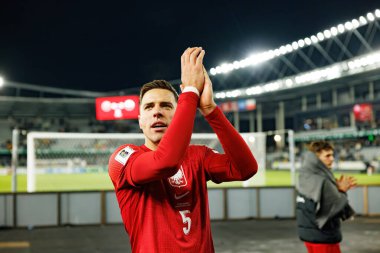 Jan Bednarek, 2026 Dünya Kupası 'nda Litvanya ve Polonya milli takımları arasında oynanan Avrupa ön eleme maçında görüldü (Maciej Rogowski / Ball Raw Images)