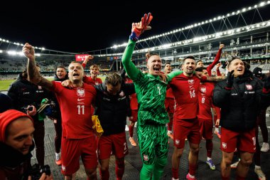 Kamil Grosicki, Matty Cash, Lukasz Skorupski, Pawel Wszolek ve Piotr Zielinski, 2026 Dünya Kupası 'nda Litvanya ve Polonya milli takımları arasında oynanan Avrupa ön eleme maçında görüldü (Maciej Rogowski / Ball Raw Images))