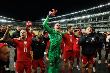 Kamil Grosicki, Matty Cash, Lukasz Skorupski, Pawel Wszolek ve Piotr Zielinski, 2026 Dünya Kupası 'nda Litvanya ve Polonya milli takımları arasında oynanan Avrupa ön eleme maçında görüldü (Maciej Rogowski / Ball Raw Images))