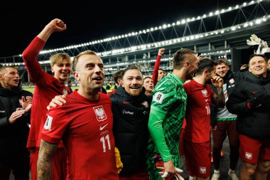 Kamil Grosicki, Matty Cash ve Lukasz Skorupski, 2026 Dünya Kupası 'nda Litvanya ve Polonya milli takımları arasında oynanan Avrupa ön eleme maçında görüldü (Maciej Rogowski / Ball Raw Images)