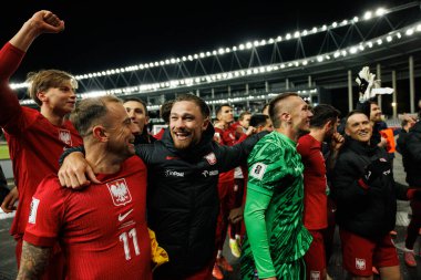 Kamil Grosicki, Matty Cash ve Lukasz Skorupski, 2026 Dünya Kupası 'nda Litvanya ve Polonya milli takımları arasında oynanan Avrupa ön eleme maçında görüldü (Maciej Rogowski / Ball Raw Images)