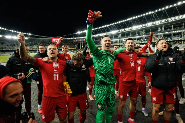 Kamil Grosicki, Matty Cash, Lukasz Skorupski, Pawel Wszolek ve Piotr Zielinski, 2026 Dünya Kupası 'nda Litvanya ve Polonya milli takımları arasında oynanan Avrupa ön eleme maçında görüldü (Maciej Rogowski / Ball Raw Images))