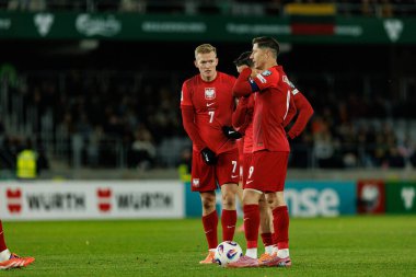 Karol Swiderski ve Robert Lewandowski, 2026 Dünya Kupası 'nda Litvanya ve Polonya milli takımları arasında oynanan Avrupa ön eleme maçında görüldü (Maciej Rogowski / Ball Raw Images)