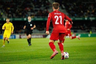 Michal Skoras, 2026 Dünya Kupası 'nda Litvanya ve Polonya milli takımları arasında oynanan Avrupa ön eleme maçında görüldü (Maciej Rogowski / Ball Raw Images)