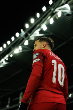 Piotr Zielinski, 2026 Dünya Kupası 'nda Litvanya ve Polonya milli takımları arasında oynanan Avrupa ön eleme maçında görüldü (Maciej Rogowski / Ball Raw Images)