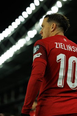Piotr Zielinski, 2026 Dünya Kupası 'nda Litvanya ve Polonya milli takımları arasında oynanan Avrupa ön eleme maçında görüldü (Maciej Rogowski / Ball Raw Images)