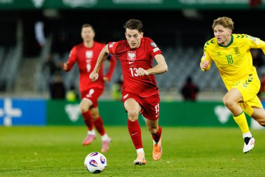 Jakub Kaminski, 2026 Dünya Kupası Avrupa ön eleme maçında Litvanya ve Polonya milli takımları arasında görüldü (Maciej Rogowski / Ball Raw Images)