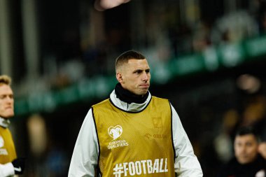 Jakub Piotrowski, 2026 Dünya Kupası Avrupa ön eleme maçında Litvanya ve Polonya milli takımları arasında görüldü (Maciej Rogowski / Ball Raw Images)