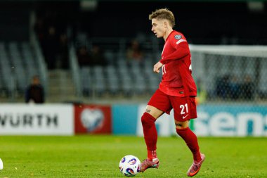 Michal Skoras, 2026 Dünya Kupası 'nda Litvanya ve Polonya milli takımları arasında oynanan Avrupa ön eleme maçında görüldü (Maciej Rogowski / Ball Raw Images)