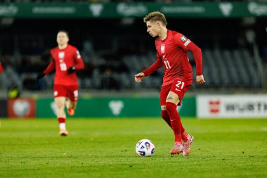 Michal Skoras, 2026 Dünya Kupası 'nda Litvanya ve Polonya milli takımları arasında oynanan Avrupa ön eleme maçında görüldü (Maciej Rogowski / Ball Raw Images)