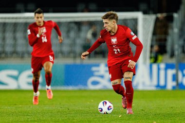 Michal Skoras, 2026 Dünya Kupası 'nda Litvanya ve Polonya milli takımları arasında oynanan Avrupa ön eleme maçında görüldü (Maciej Rogowski / Ball Raw Images)