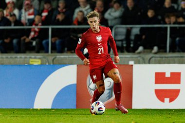 Michal Skoras, 2026 Dünya Kupası 'nda Litvanya ve Polonya milli takımları arasında oynanan Avrupa ön eleme maçında görüldü (Maciej Rogowski / Ball Raw Images)