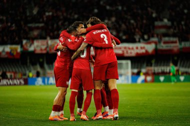 Polonyalı oyuncular, 2026 Dünya Kupası Avrupa Ön eleme maçında Litvanya ve Polonya milli takımları arasında gol üstüne gol atarken görüldü (Maciej Rogowski / Ball Raw Images)