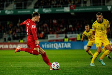 Matty Cash, 2026 Dünya Kupası 'nda Litvanya ve Polonya milli takımları arasında oynanan Avrupa Ön eleme maçında görüldü (Maciej Rogowski / Ball Raw Images)