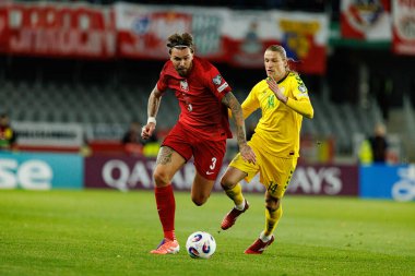 Przemyslaw Wisniewski ve Vykintas Slivka, 2026 Dünya Kupası 'nda Litvanya ve Polonya milli takımları arasında oynanan Avrupa ön eleme maçında görüldü (Maciej Rogowski / Ball Raw Images)