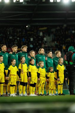 Litvanya Oyuncuları, Litvanya ve Polonya milli takımları arasında oynanan 2026 Dünya Kupası Avrupa ön eleme maçında görüldü (Maciej Rogowski / Ball Raw Images)