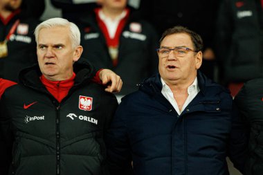 Jacek Magiera ve Jan Urban, 2026 Dünya Kupası 'nda Litvanya ve Polonya milli takımları arasında oynanan Avrupa ön eleme maçında görüldü (Maciej Rogowski / Ball Raw Images)