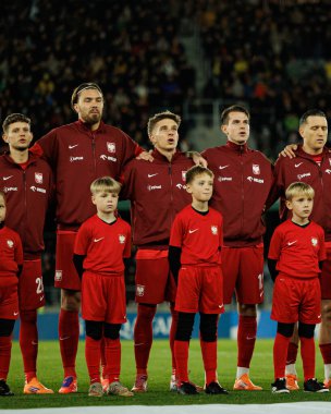 Sebastian Szymanski, Przemyslaw Wisniewski, Michal Skoras ve Jakub Kaminski, 2026 Dünya Kupası Avrupa ön eleme maçında Litvanya ve Polonya milli takımları arasında görüldü (Maciej Rogowski / Ball Raw Images))