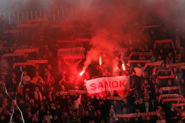 Polonya taraftarları 2026 Dünya Kupası 'nda Litvanya ve Polonya milli takımları arasında oynanan Avrupa Ön eleme maçında görüldüler (Maciej Rogowski / Ball Raw Images)