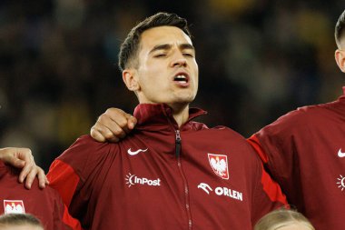 Jakub Kiwior, 2026 Dünya Kupası 'nda Litvanya ve Polonya milli takımları arasında oynanan Avrupa ön eleme maçında görüldü (Maciej Rogowski / Ball Raw Images)