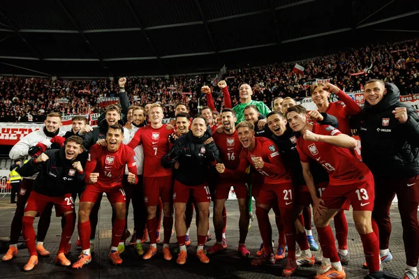 Polonyalı oyuncular, Litvanya ve Polonya milli takımları arasında oynanan 2026 Dünya Kupası Avrupa Ön eleme maçında görüldü (Maciej Rogowski / Ball Raw Images)