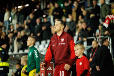 Piotr Zielinski, 2026 Dünya Kupası 'nda Litvanya ve Polonya milli takımları arasında oynanan Avrupa ön eleme maçında görüldü (Maciej Rogowski / Ball Raw Images)