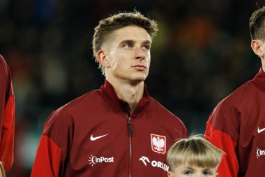 Michal Skoras, 2026 Dünya Kupası 'nda Litvanya ve Polonya milli takımları arasında oynanan Avrupa ön eleme maçında görüldü (Maciej Rogowski / Ball Raw Images)