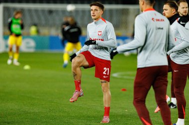 Michal Skoras, 2026 Dünya Kupası 'nda Litvanya ve Polonya milli takımları arasında oynanan Avrupa ön eleme maçında görüldü (Maciej Rogowski / Ball Raw Images)