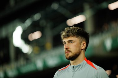 Dünya Kupası 2026 Avrupa Ön eleme maçında Litvanya ve Polonya milli takımları arasında görülen Kacper Tobiasz (Maciej Rogowski / Ball Raw Images)