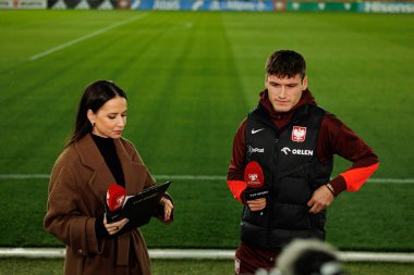 Maja Strzelczyk ve Arkadiusz Pyrka, 2026 Dünya Kupası 'nda Litvanya ve Polonya milli takımları arasında oynanan Avrupa ön eleme maçında görüldü (Maciej Rogowski / Ball Raw Images)