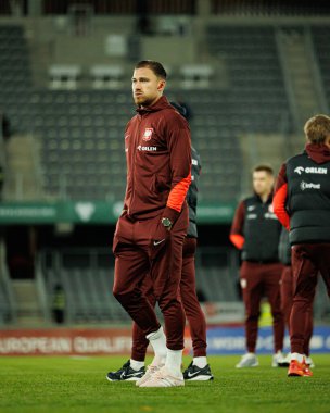 Matty Cash, 2026 Dünya Kupası 'nda Litvanya ve Polonya milli takımları arasında oynanan Avrupa Ön eleme maçında görüldü (Maciej Rogowski / Ball Raw Images)