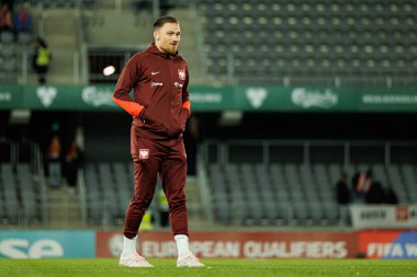 Matty Cash, 2026 Dünya Kupası 'nda Litvanya ve Polonya milli takımları arasında oynanan Avrupa Ön eleme maçında görüldü (Maciej Rogowski / Ball Raw Images)